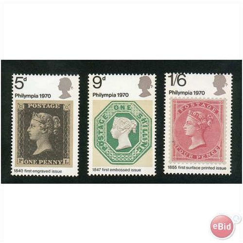 GB stamps 1970 MNH Set - SG 835-837 - London Philympia Exhibition