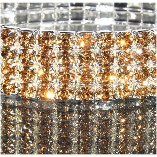 4 Row Wedding Party Champagne Rhinestone Stretch Bangle Bracelet Jewellery 1357