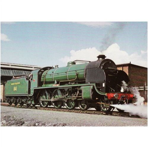 Railway Postcard Southern S15 841 Greene King THORNABY SHED 1975 SR 4-6-0 Loco