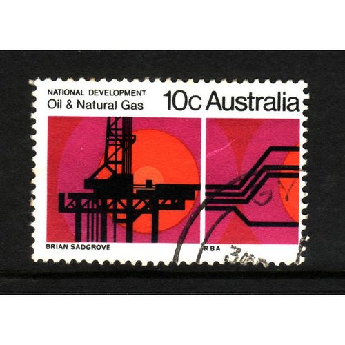 AUSTRALIA 1970 NATIONAL DEVELOPMENTS SG472 1Oc COIL AND NATURAL GAS FU #