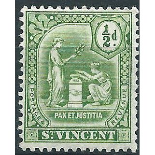 St Vincent 1910 SG102 1/2d Green Mounted Mint .. ..