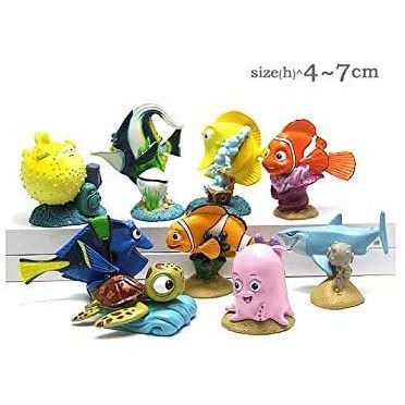 DGBJ Children 9pcs Finding Nemo Cake Topper Kids Play Action Figure Figurine Par