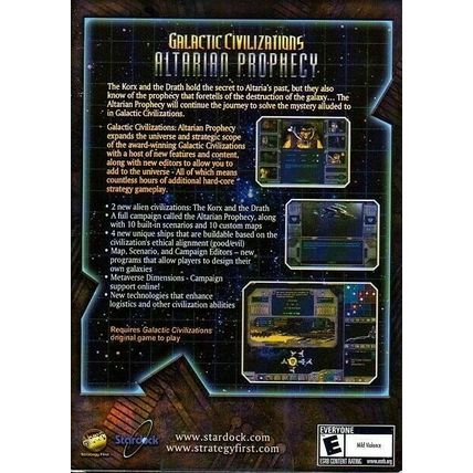 Galactic Civilizations: Altarian Prophecy (PC-CD, 2004) Win95/98 - NEW SMALL BOX
