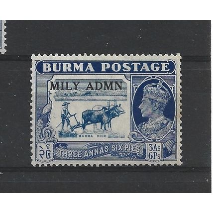 Burma.SG44 3a 6p Burma Rice.Mounted Mint.Jul25i