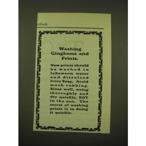 1902 Ivory Soap Ad - Washing ginghams and prints