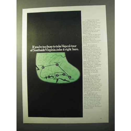 1970 Vepco Virginia Electric and Power Company Ad - Too Busy