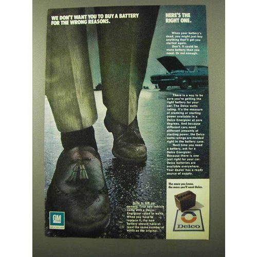 1971 Delco Energizer Battery Ad - Wrong Reasons