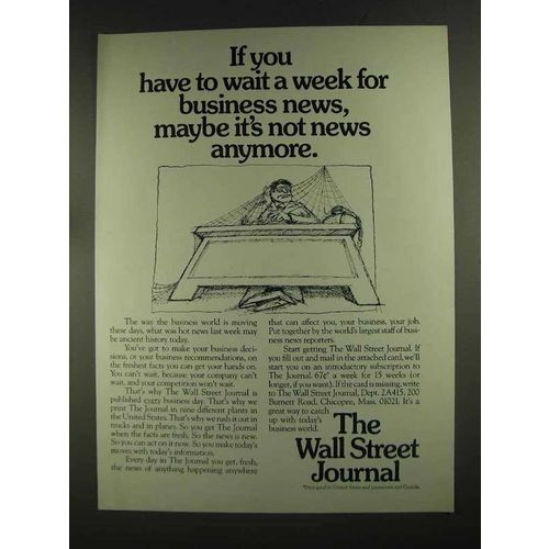 1972 The Wall Street Journal Ad - Not News Anymore