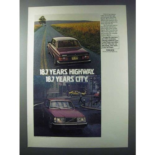 1981 Volvo Cars Ad - 18.7 Years Highway