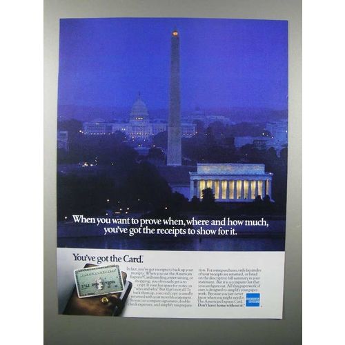 1982 American Express Card Ad - Prove When, Where, How