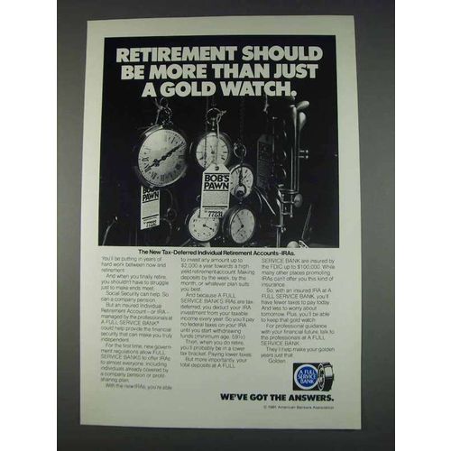 1982 American Bankers Association Ad - Retirement