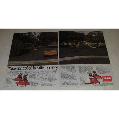 1986 Toro Commercial 110, 111, 116 and 112 Mowers Ad - Hostile Territory