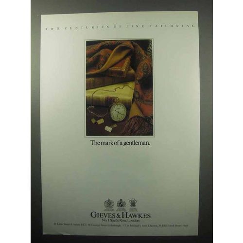 1987 Gieves & Hawkes Fashion Ad - The Mark of Gentleman