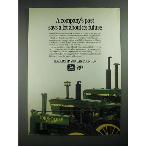1987 John Deere Tractors Ad - Past Says a Lot About Future
