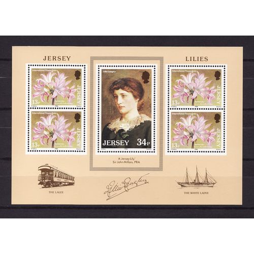 1986 Jersey,Lilies, NH Mint Sheet of Stamps, SG ms382