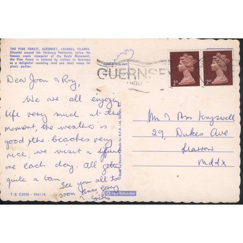 Vintage Guernsey PC 1969, The Pine Forest, Guernsey, Channel Islands