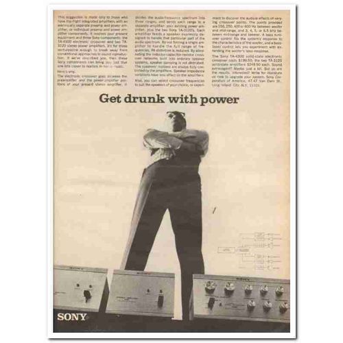 SONY CORP AMERICA 1968 TA-4300 crossover TA-3120 amplifier vintage ad
