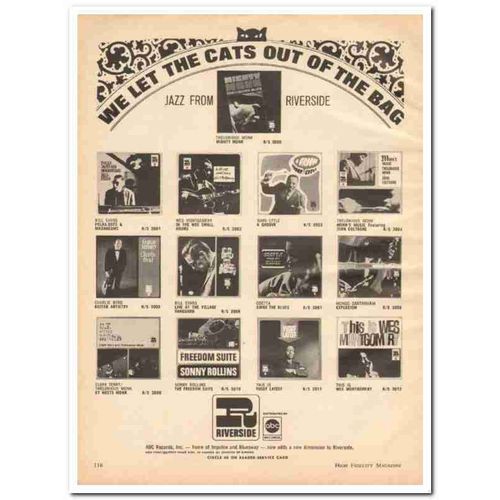ABC RECORDS INC 1968 Riverside Thelonious Monk jazz music vintage ad