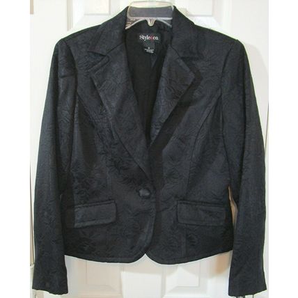 NWT Style & Co Women's Dressy Black Floral Jacquard Lined Blazer Jacket, 10, $90