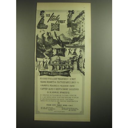 1962 Italian State Tourist Office Ad - See Italy first