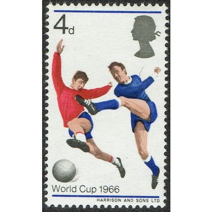1966 World Cup Football 4d Red Purple Blue Flesh and Black SG693 UM