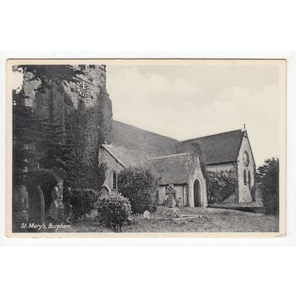 St Mary's Church Burpham Postcard West Sussex