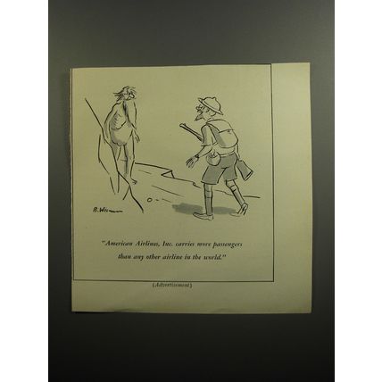 1951 American Airlines Ad - cartoon by Bernard Wiseman