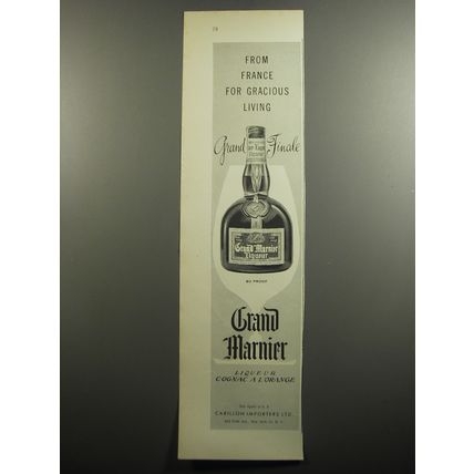 1951 Grand Marnier Liqueur Advertisement - From France for gracious living