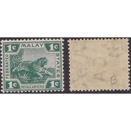FEDERATED MALAY STATES 1908 1c Leaping Tiger Green (Die II) SG29 - VFMNH