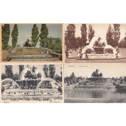 Copenhagen Denmark The Gefion Fountain 4x Old Postcard s