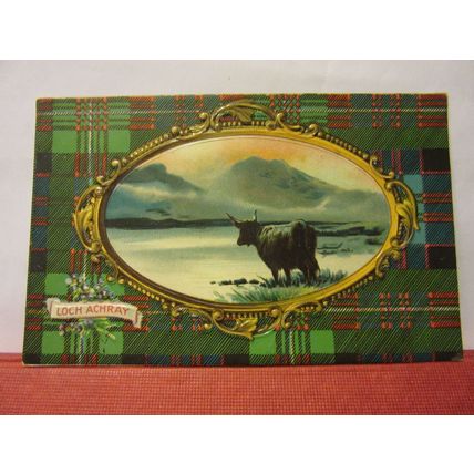 LOCH ACHRAY, TROSSACHS unused antique postcard by B. B. =