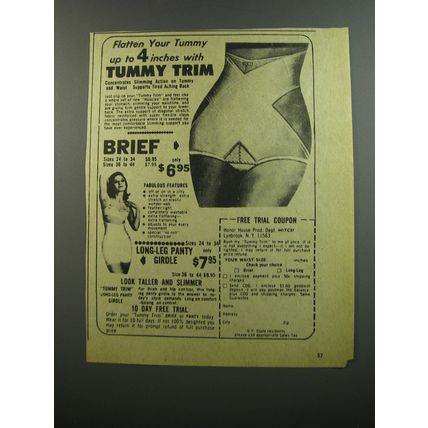 1975 Honor House Brief and Long-Leg Panty Girdle Ad - Flatten your tummy