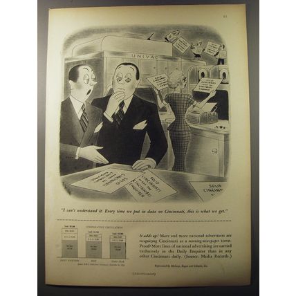 1953 Cincinnati Enquirer Newspaper Ad - Cartoon by Richard Taylor - Every Time