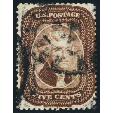 29, Used 5¢ F-VF Cancelled Brown Color A BEAUTY! - Stuart Katz