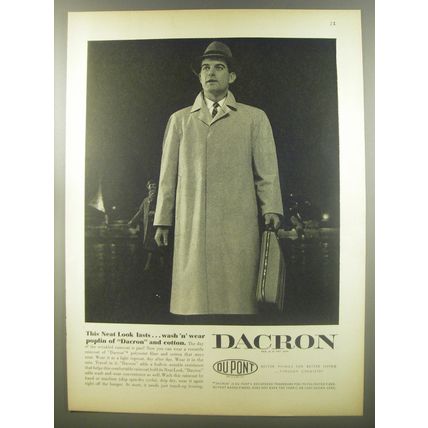 1956 Du Pont Dacron Ad - This neat look lasts wash 'n' wear poplin of Dacron
