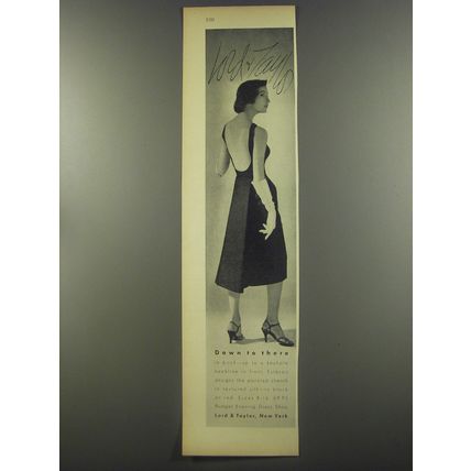 1956 Lord & Taylor Estevez Dress Ad - Down to there