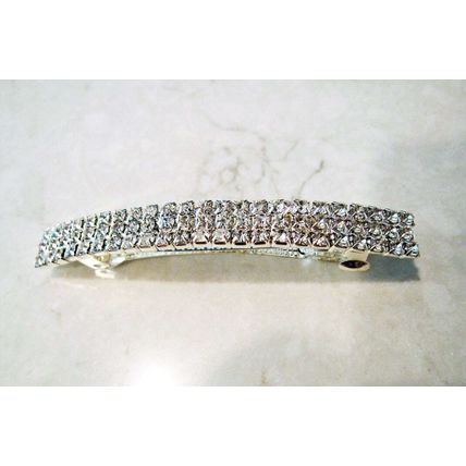 Crystal silver hair barrette clip bridal clip bridal barrette