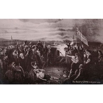The Relief Of Derry In 1689 Ireland Old Real Photo WW1 Postcard & Frank
