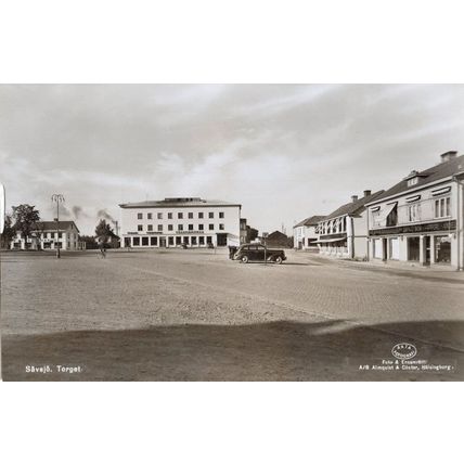 Savsjo Torget Sweden Skanska Akta Fotografi RPC Old Postcard