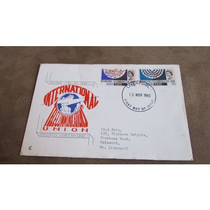 Tovey 1965 FDC Cover - International Telecommunications Union - Liverpool frank