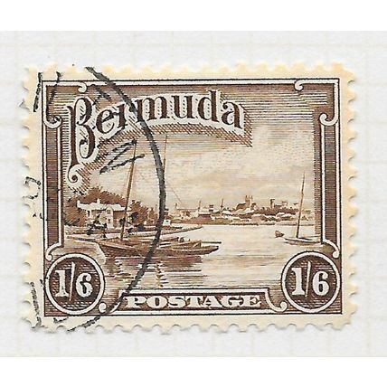 BERMUDA 1936 KG5 PICTORIAL RED HOLE PAGET 1/6d USED CDS