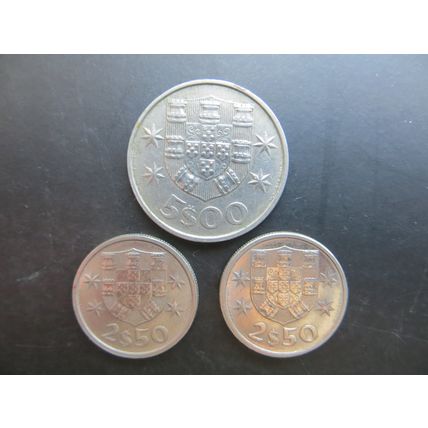 Portuguese Vintage Coins X3