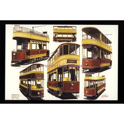 tm6651 - Warrington Corporation Trams 1902-1935 - Artist - G.S.Cooper - postcard