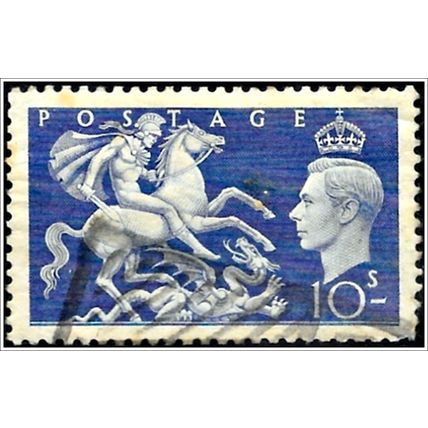 1951 KGVI New Drawings - 10/- violet blue Used C2-2