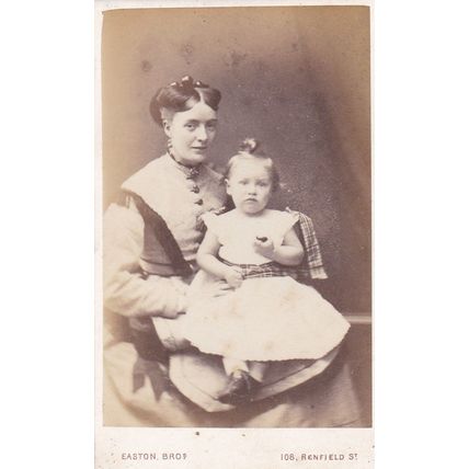 VICT. CDV PHOTO -MOTHER AND DAUGHTER BY EASTON BROS, GLASGOW. TARTAN SASH