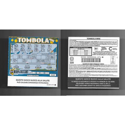 Gratta e Vinci - Mini Tombola - Lotto 3090