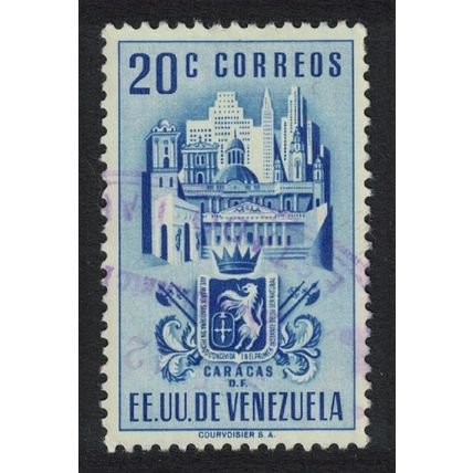 Venezuela Arms issue Federal District of Caracas 20c 1951 Canc SG#894 Sc#488