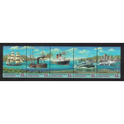 UN New York Ships Boats Economic Commissions 5v Strip 1997 MNH SG#729-733