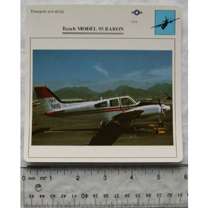 Beech Model 95 Baron - USA - Transport & Utility - Collectors Club Card