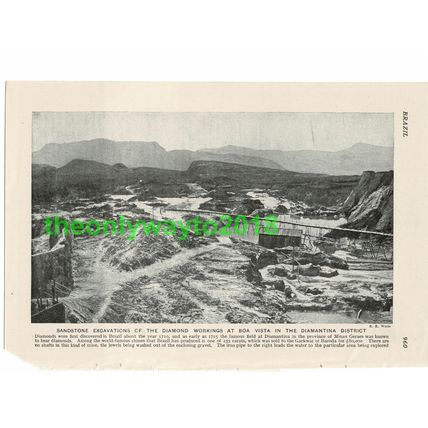 Diamond Workings, Boa Vista, Diamantina, Brazil, Book Illustration, c1920